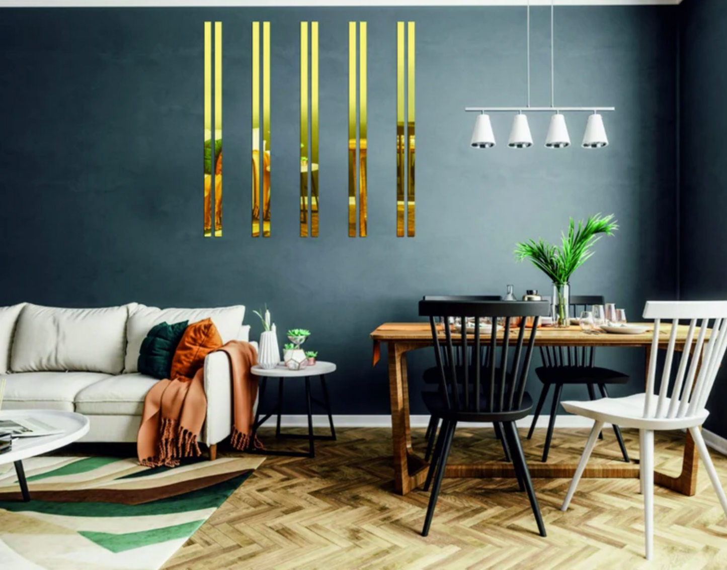 elegante set di 10 specchi da parete 3D, decorazioni per la casa o l'ufficio in acrilico nero oro argento, facile installazione fai da te, set decorativo per l'inaugurazione della casa Dark Slate Gray Pannelli traforati