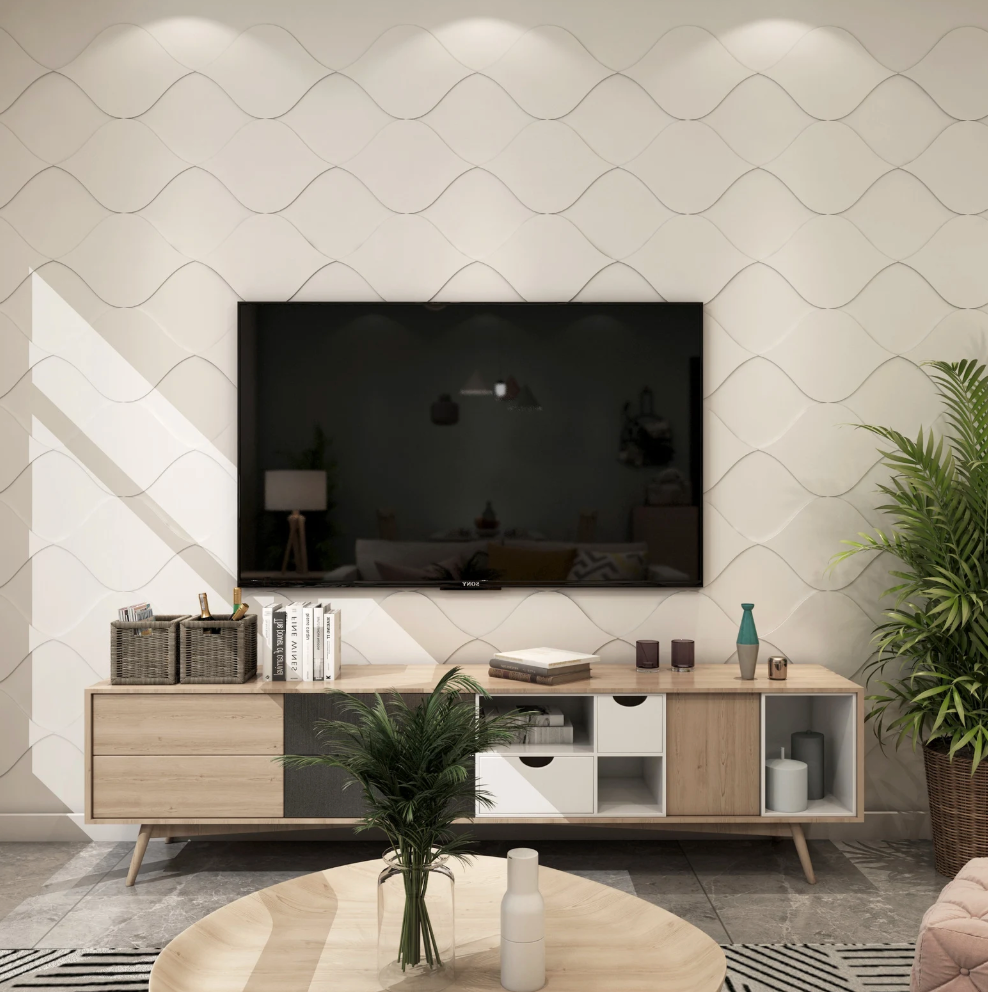 onda boiserie Pannelli murali in legno 3D, facili da installare, pannelli tridimensionali, pannelli murali, Panelli 3D, pannelli murali decorativi Gray Pannelli traforati