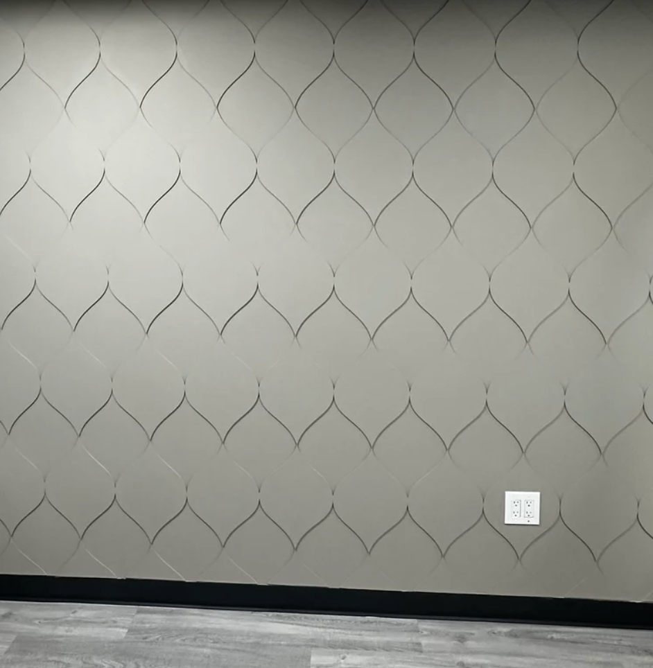 onda boiserie Pannelli murali in legno 3D, facili da installare, pannelli tridimensionali, pannelli murali, Panelli 3D, pannelli murali decorativi Dark Gray Pannelli traforati
