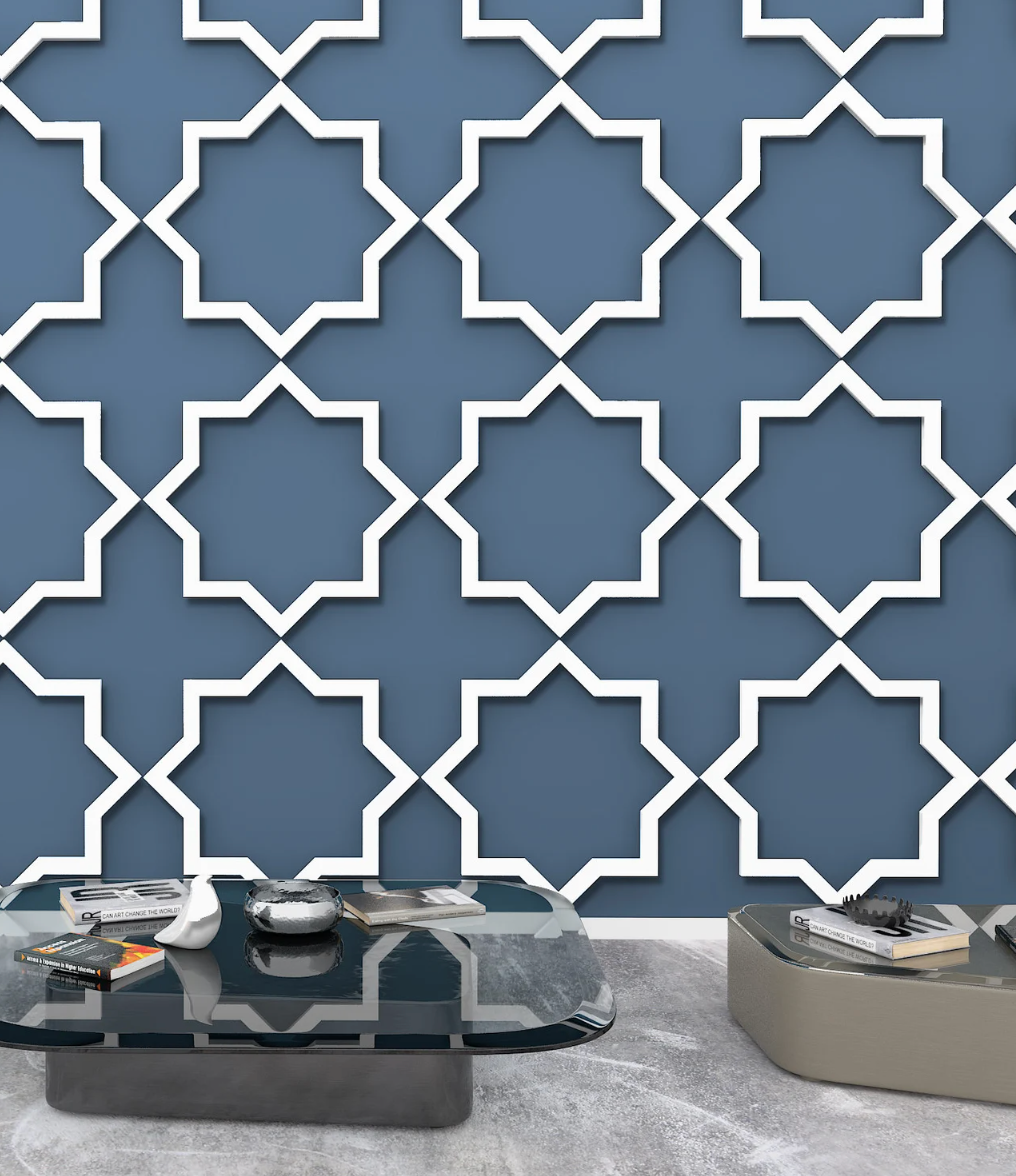 stella marocchina decorazione murale , bordi in legno, pannelli murali decorativi 3D, pannelli murali decorativi Dim Gray Pannelli traforati