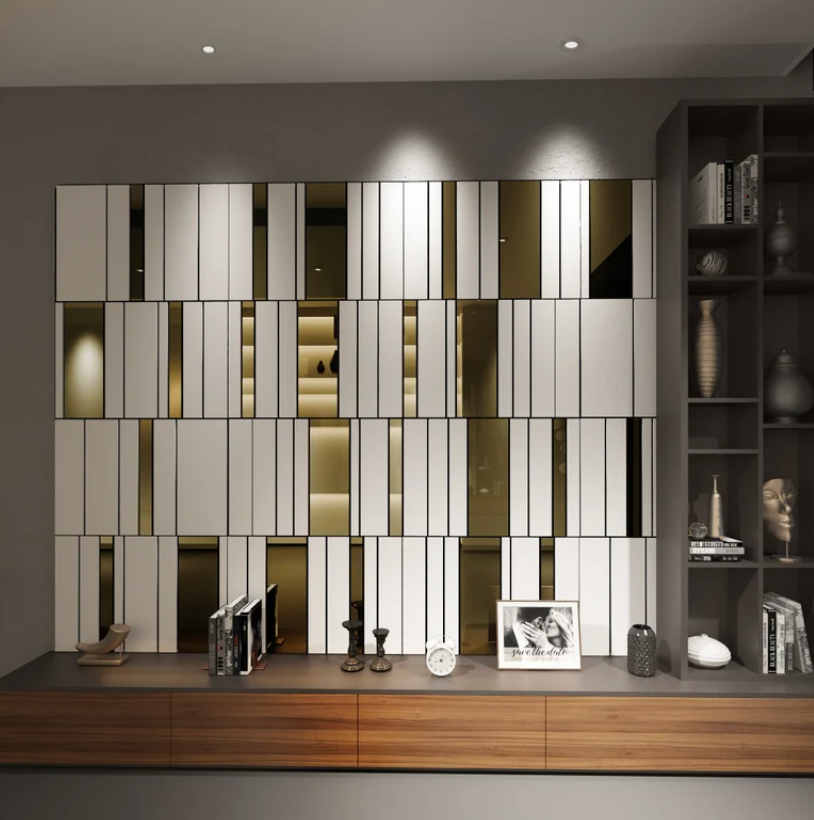 Pannelli decorativi mdf a specchio bianco e oro , pannelli da parete 3D, facile installazione Dark Slate Gray Pannelli traforati
