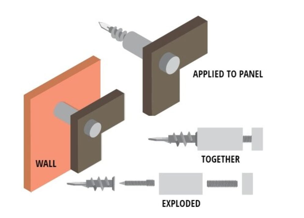 distanziali per pannelli traforati per controsoffitto o da parete , Accessori di fissaggio 4 pezzi