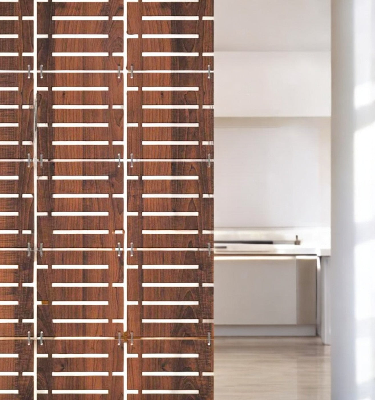 divisorio per stanza set da 12 pezzi Divisori sospesi in legno, Pannelli divisori traforati, Parete divisoria sospesa in legno, Paravento moderno, Divisorio decorativo per ristorante e casa Sienna Pannelli traforati