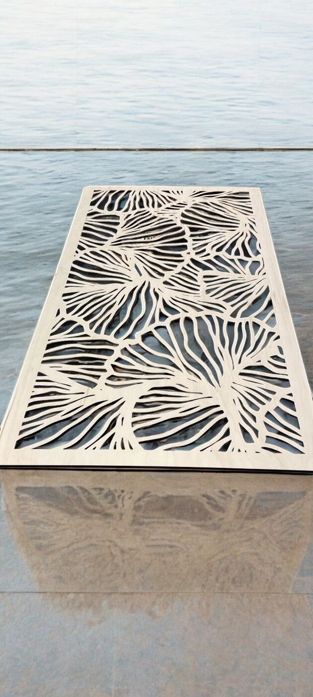 gingko moderno o legno traforato non verniciati interni esterni taglio laser decorazione casa, quadro, fai da te, separè Gray Pannelli traforati