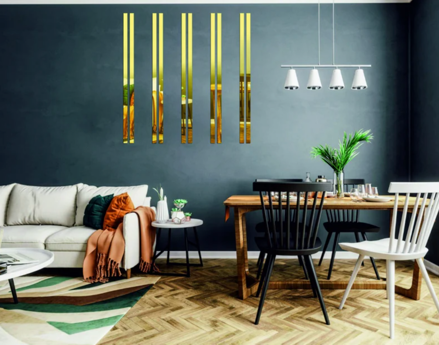 elegante set di 10 specchi da parete nero e oro 3D, decorazioni per la casa o l'ufficio in acrilico nero oro argento, facile installazione fai da te, set decorativo per l'inaugurazione della casa (Copia)