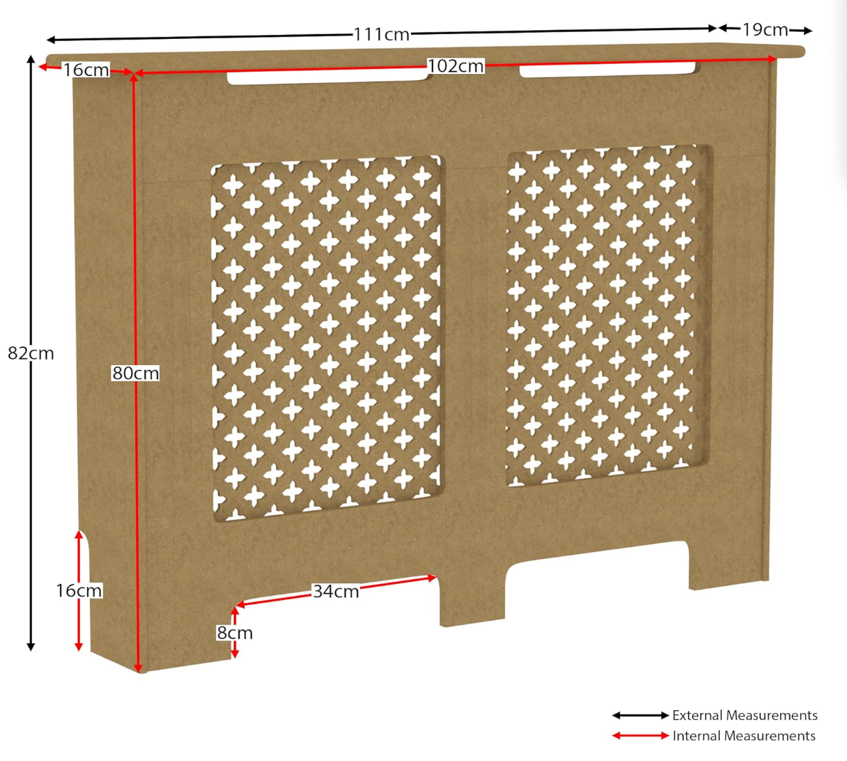 copritermosifone in mdf da verniciare medio Copertura non finita Tradizionale Non Verniciata MDF copriradiatore