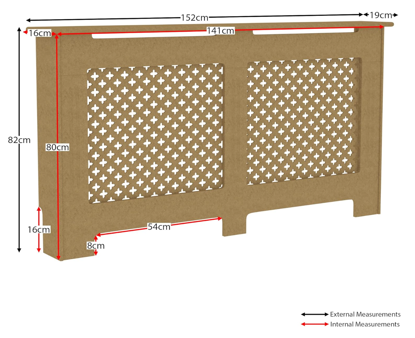 copritermosifone in mdf da verniciare XL extragrande Copertura non finita diy Tradizionale Non Verniciata MDF copriradiatore XLarge