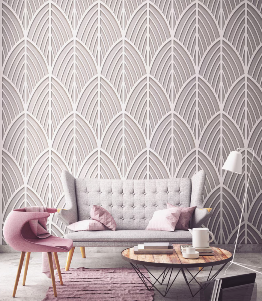 art nouveau boiserie mural boiserie 3D wood wall panels, easy to insta ...