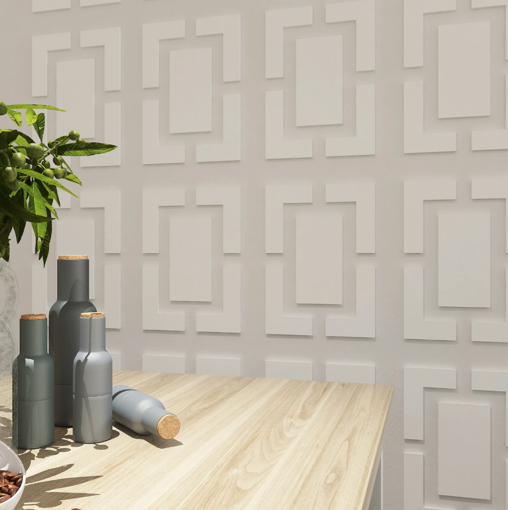 rettangoli metà secolo decorazione murale , bordi in legno, pannelli murali decorativi 3D, pannelli murali decorativi