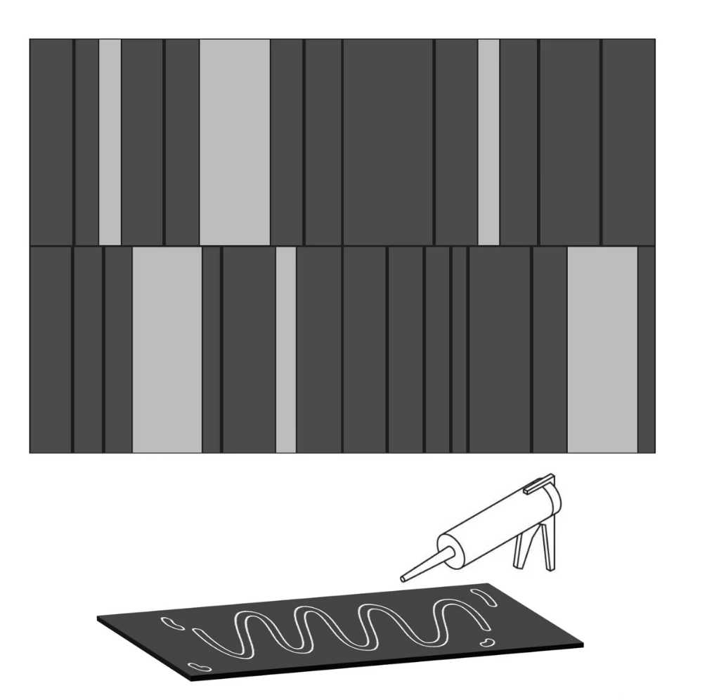 Pannelli decorativi mdf a specchio nero opaco scuro e argento, pannelli da parete 3D, facile installazione