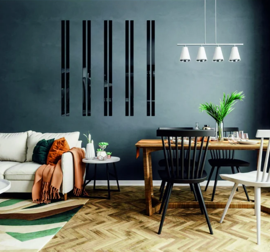 elegante set di 10 specchi da parete nero e oro 3D, decorazioni per la casa o l'ufficio in acrilico nero oro argento, facile installazione fai da te, set decorativo per l'inaugurazione della casa (Copia)